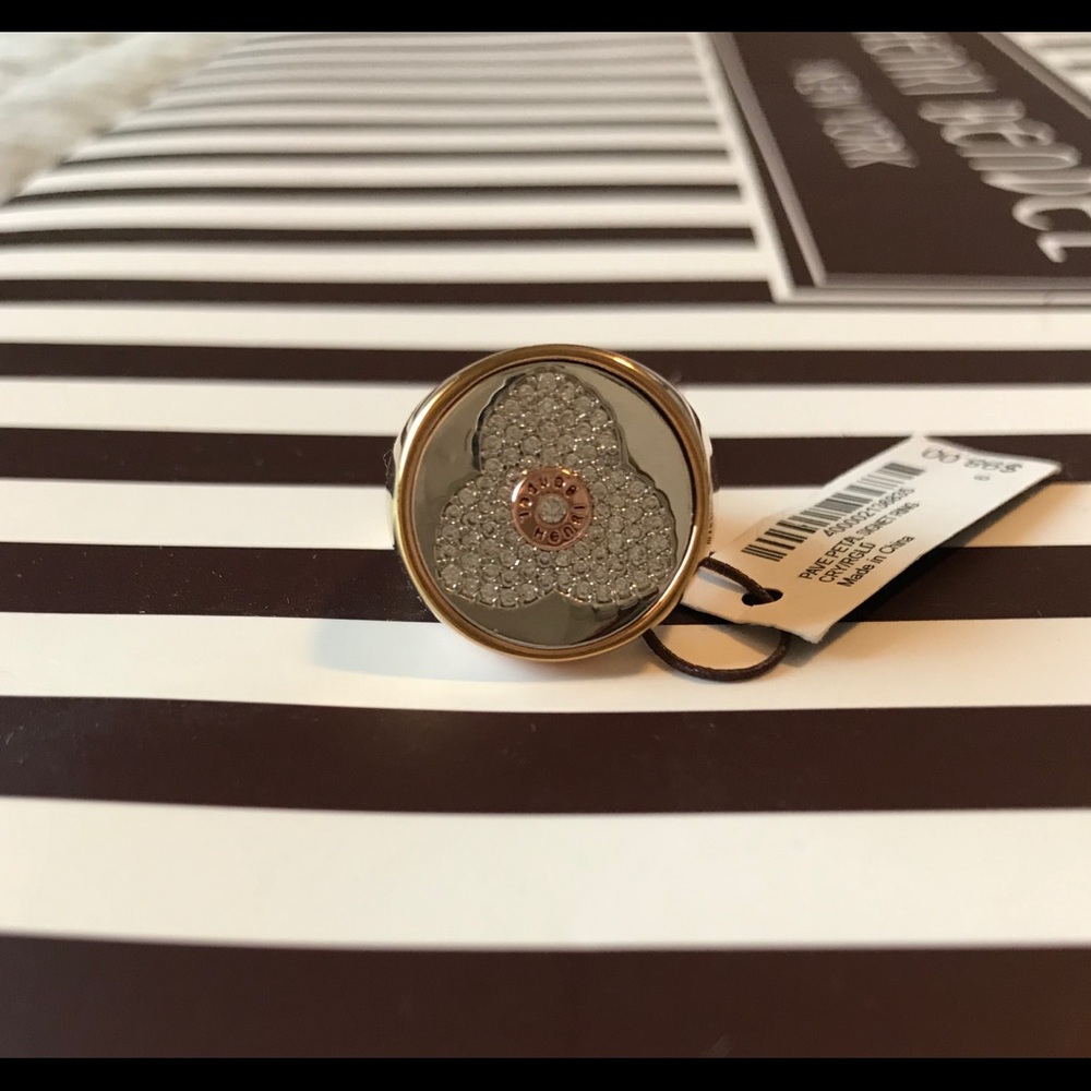 Henri Bendel Pave Signet Ring, Size 6